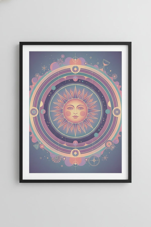 Pastel Sun Reverie: Faded Glow Art Print main artwork