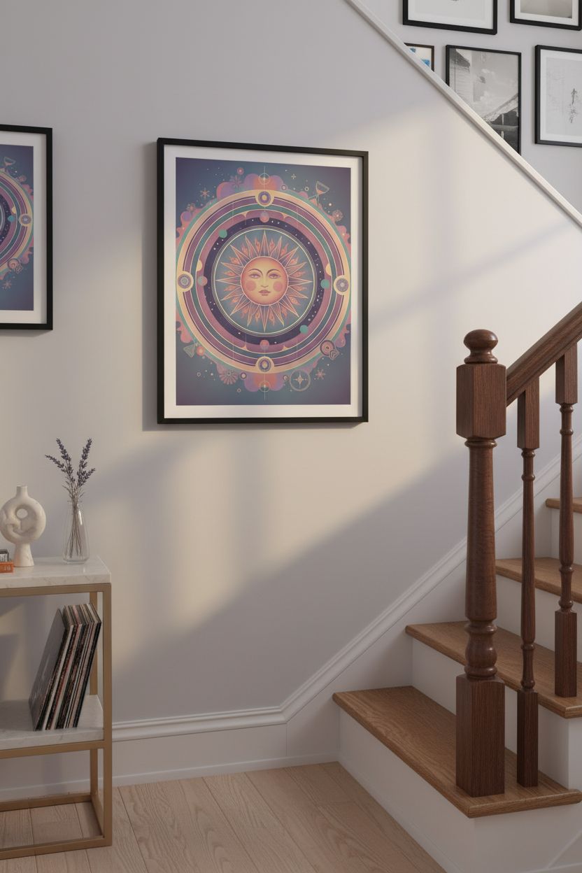 Pastel Sun Reverie: Faded Glow Art Print wall art room scene 3