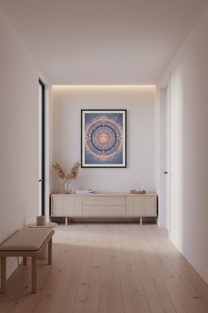 Pastel Sun Reverie: Faded Glow Art Print wall art room scene 4