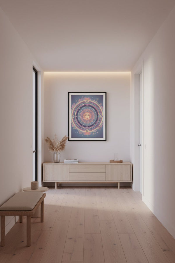 Pastel Sun Reverie: Faded Glow Art Print wall art room scene 4