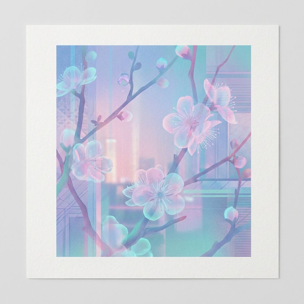 Plum Blossoms in Eternal Ambient Glow