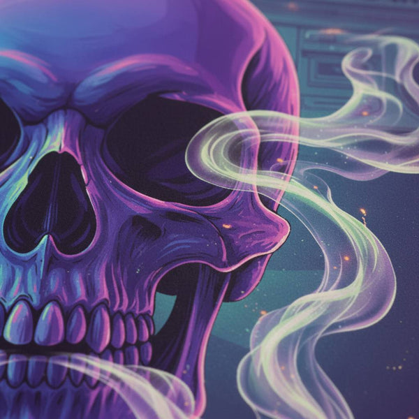 Quiet Neon Skull Dream Fine Art Print detail close up 11