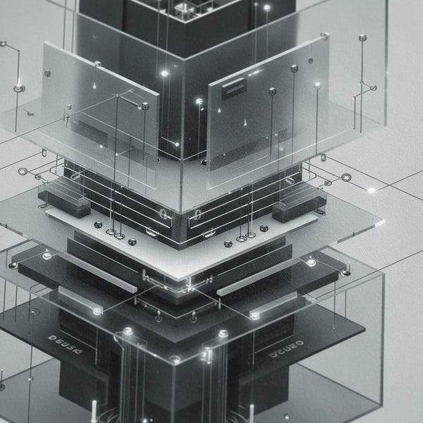 Sleek Geometric Circuitry Wall Art detail close up 11