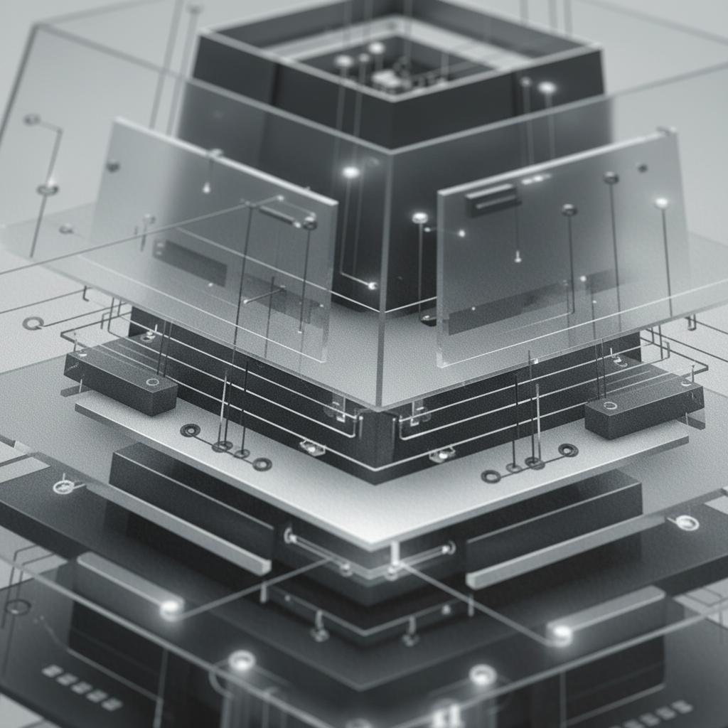 Sleek Geometric Circuitry Wall Art detail close up 12