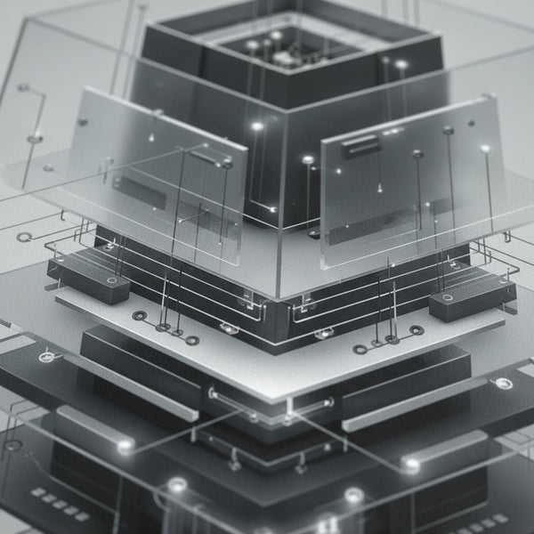 Sleek Geometric Circuitry Wall Art detail close up 12