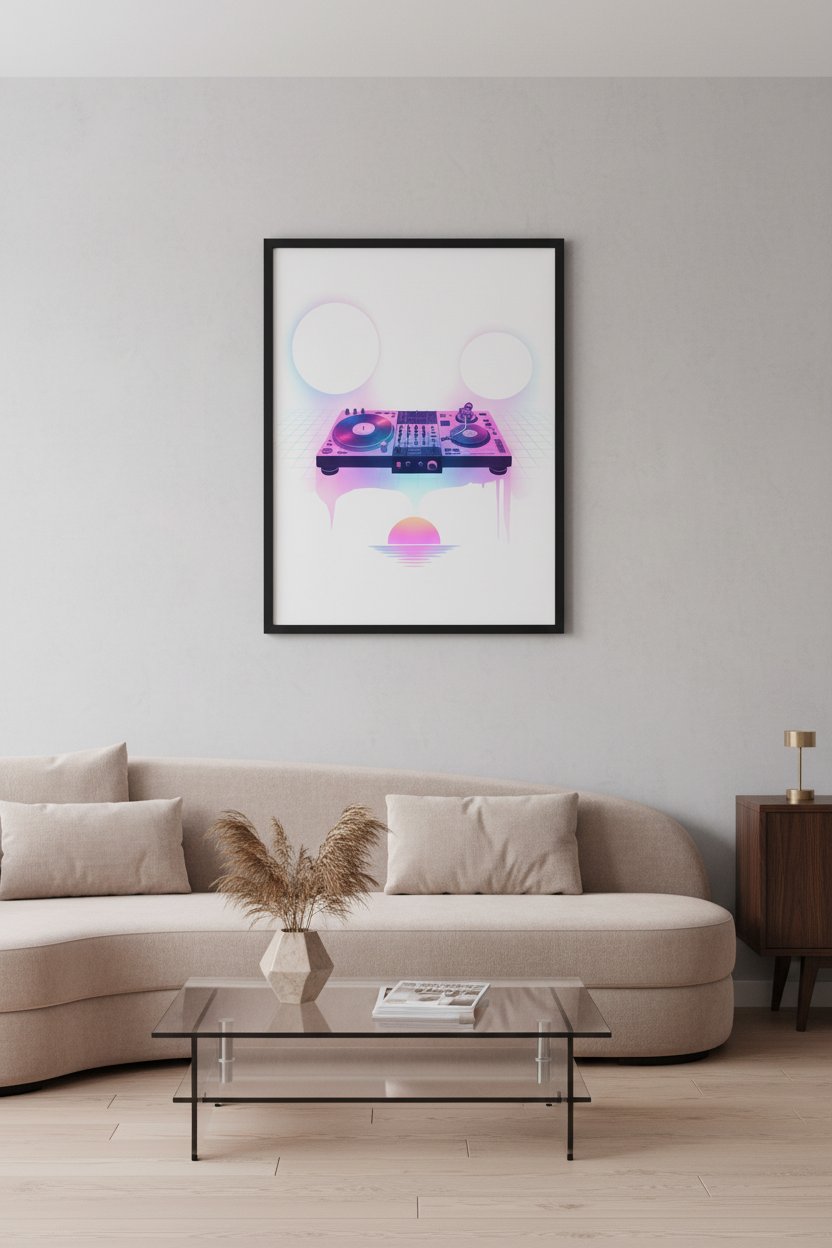 Sleepless Hours Turntable Dreamwave wall art room scene 2
