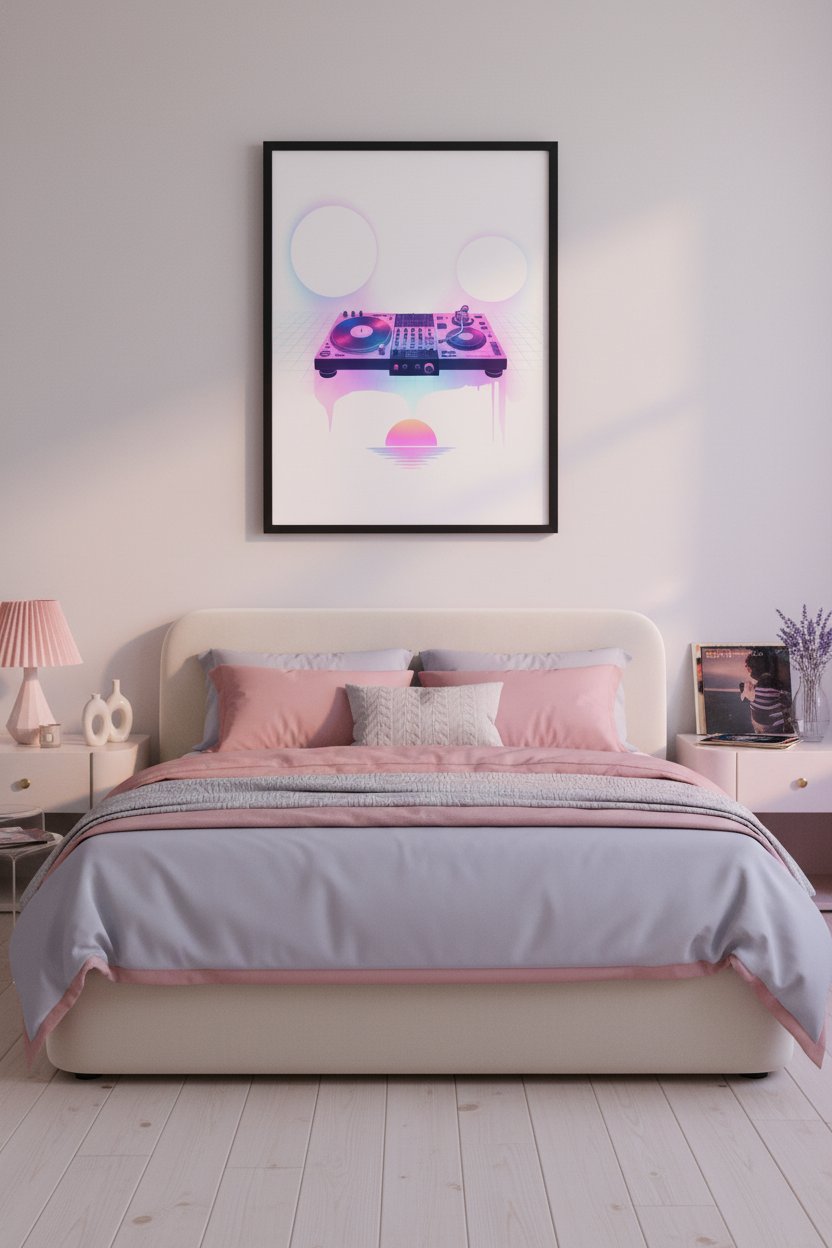 Sleepless Hours Turntable Dreamwave wall art room scene 3