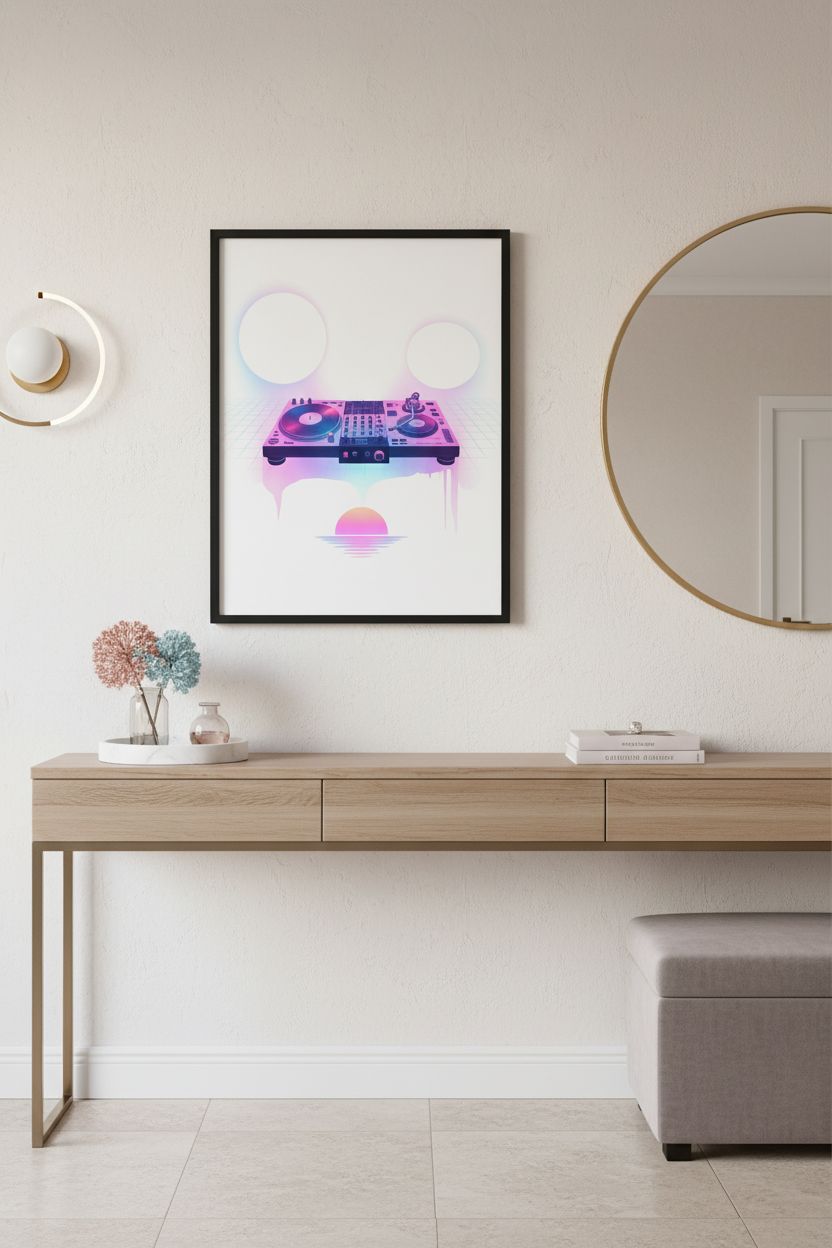 Sleepless Hours Turntable Dreamwave wall art room scene 4