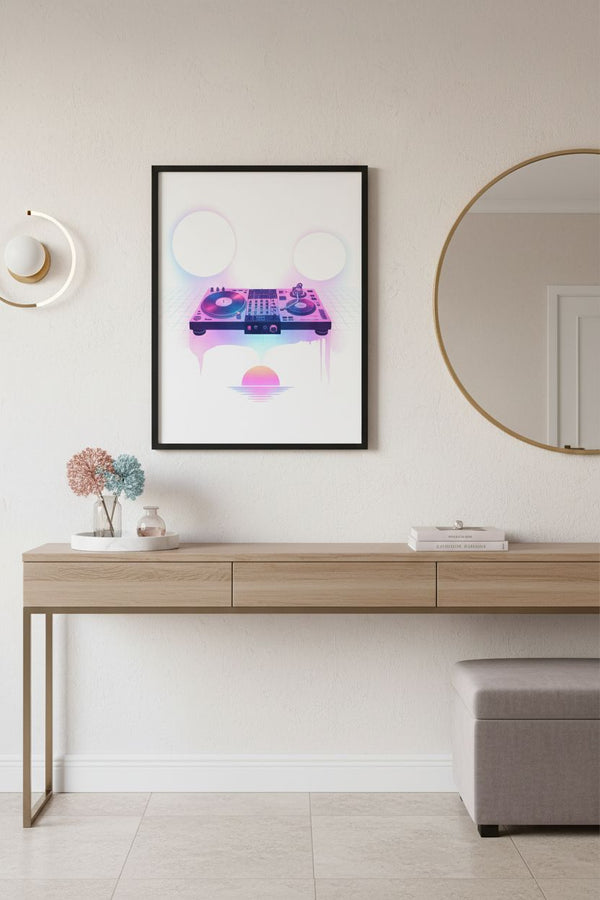 Sleepless Hours Turntable Dreamwave wall art room scene 4