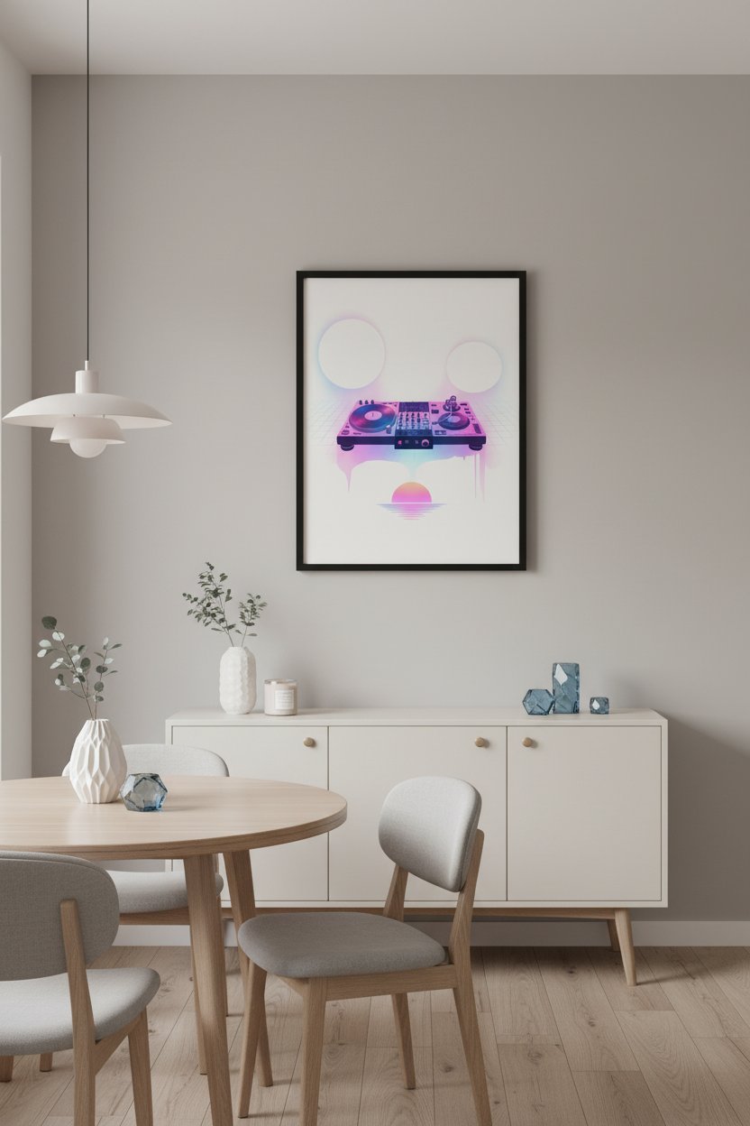Sleepless Hours Turntable Dreamwave wall art room scene 5
