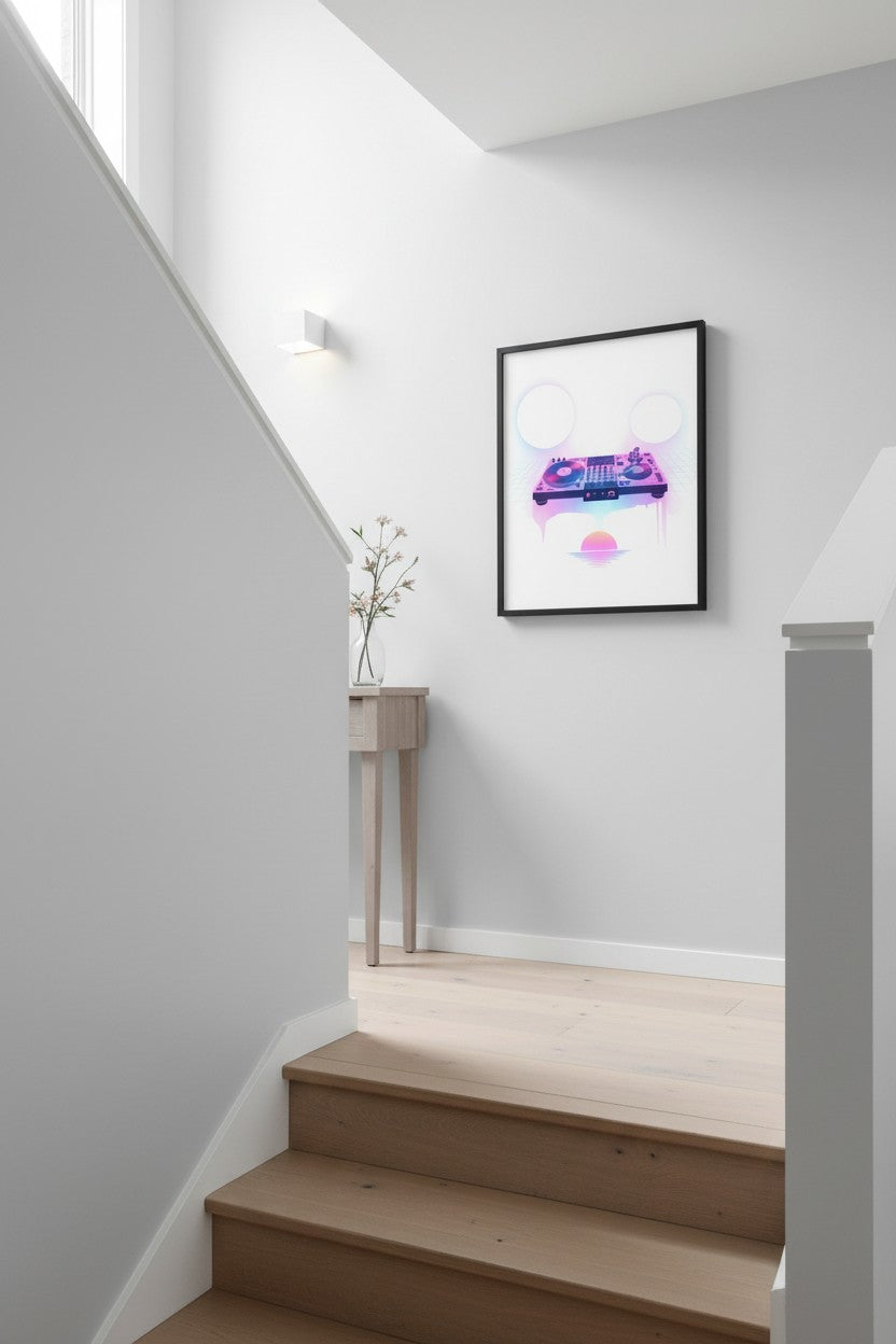 Sleepless Hours Turntable Dreamwave wall art room scene 7