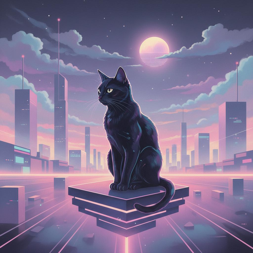 Soft Light Nocturne: Feline Stillness