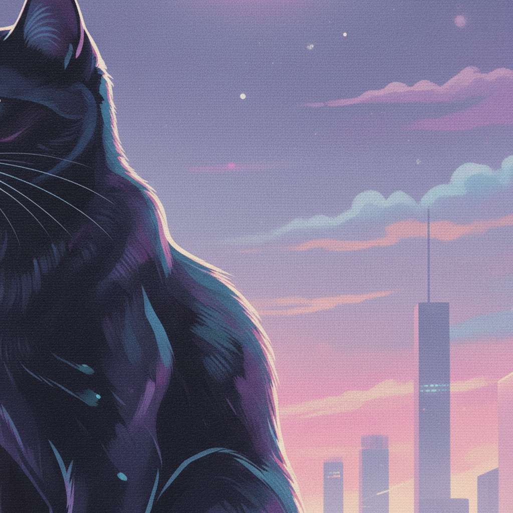 Soft Light Nocturne: Feline Stillness