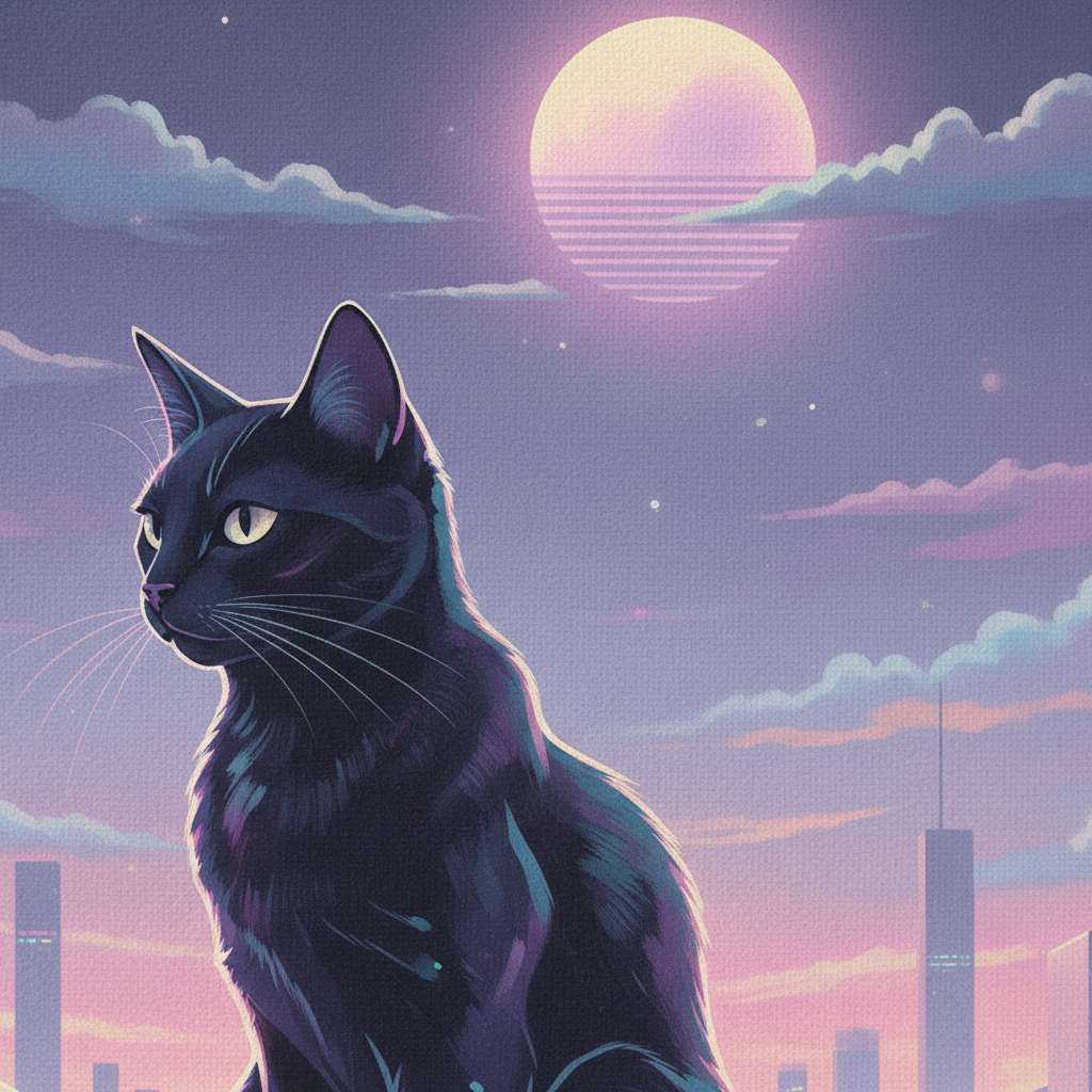 Soft Light Nocturne: Feline Stillness