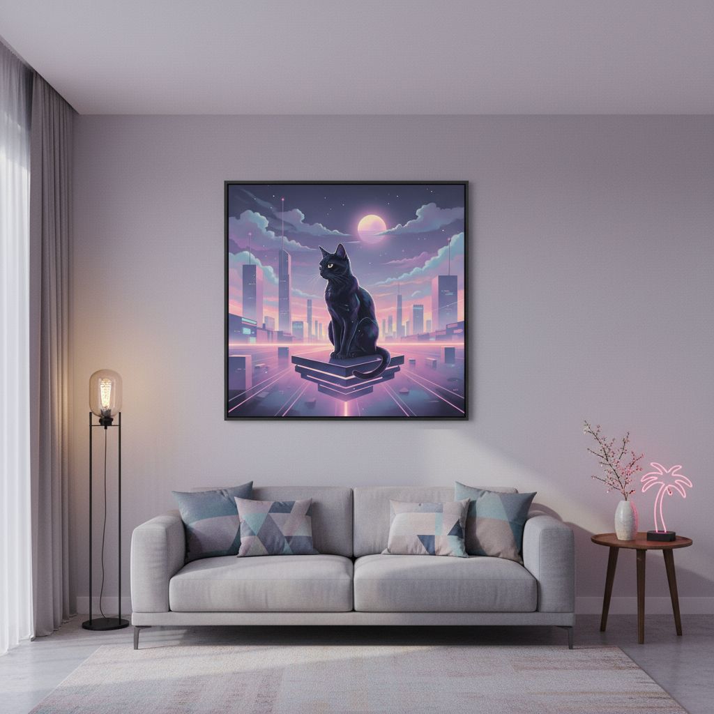 Soft Light Nocturne: Feline Stillness