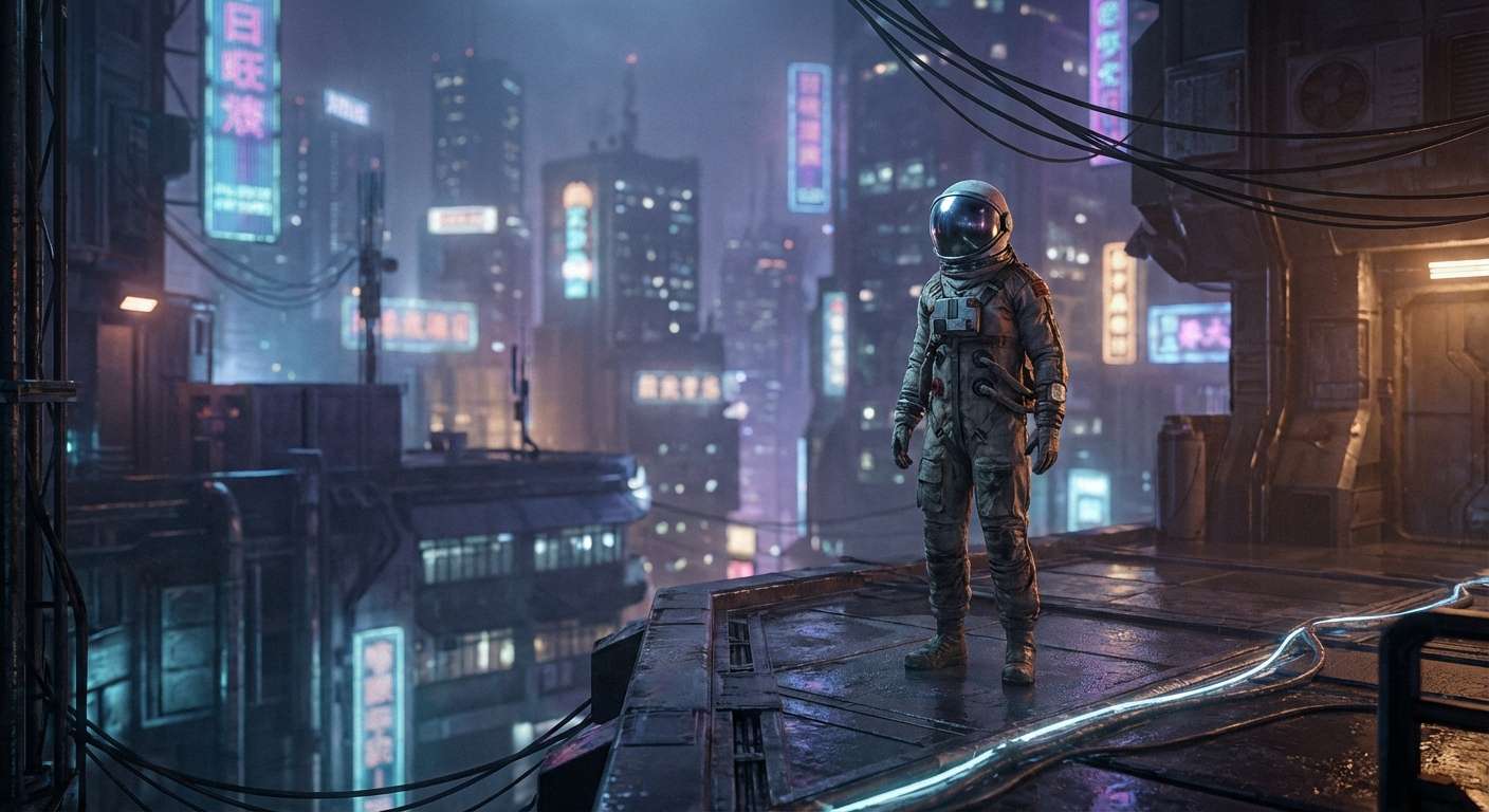 Static Drift in the Neon Expanse