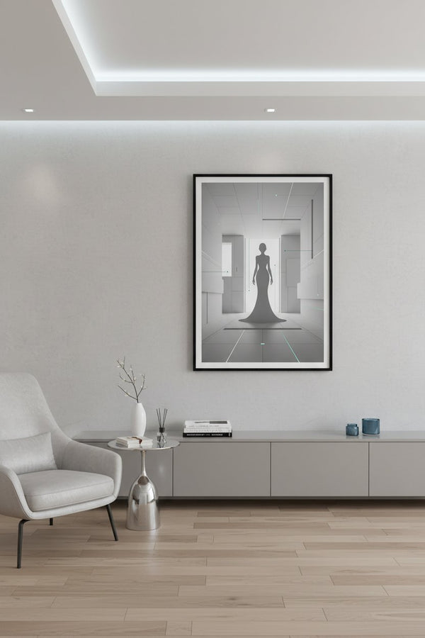 Structural Grace: Modern Silhouette Wall Art wall art room scene 10