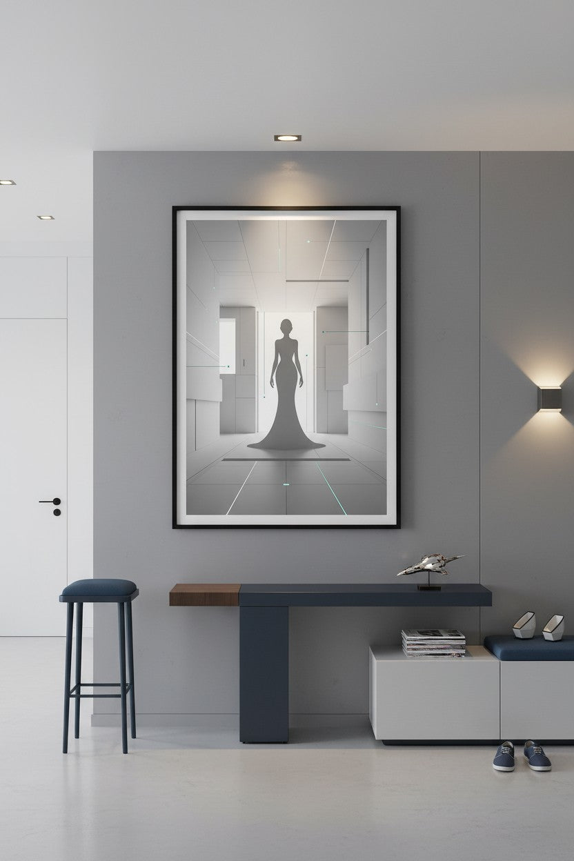 Structural Grace: Modern Silhouette Wall Art wall art room scene 2