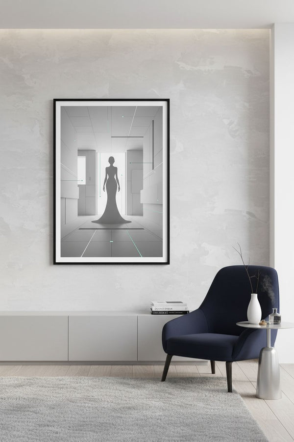 Structural Grace: Modern Silhouette Wall Art wall art room scene 4