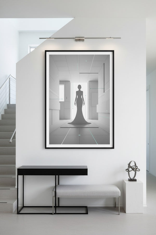 Structural Grace: Modern Silhouette Wall Art wall art room scene 5
