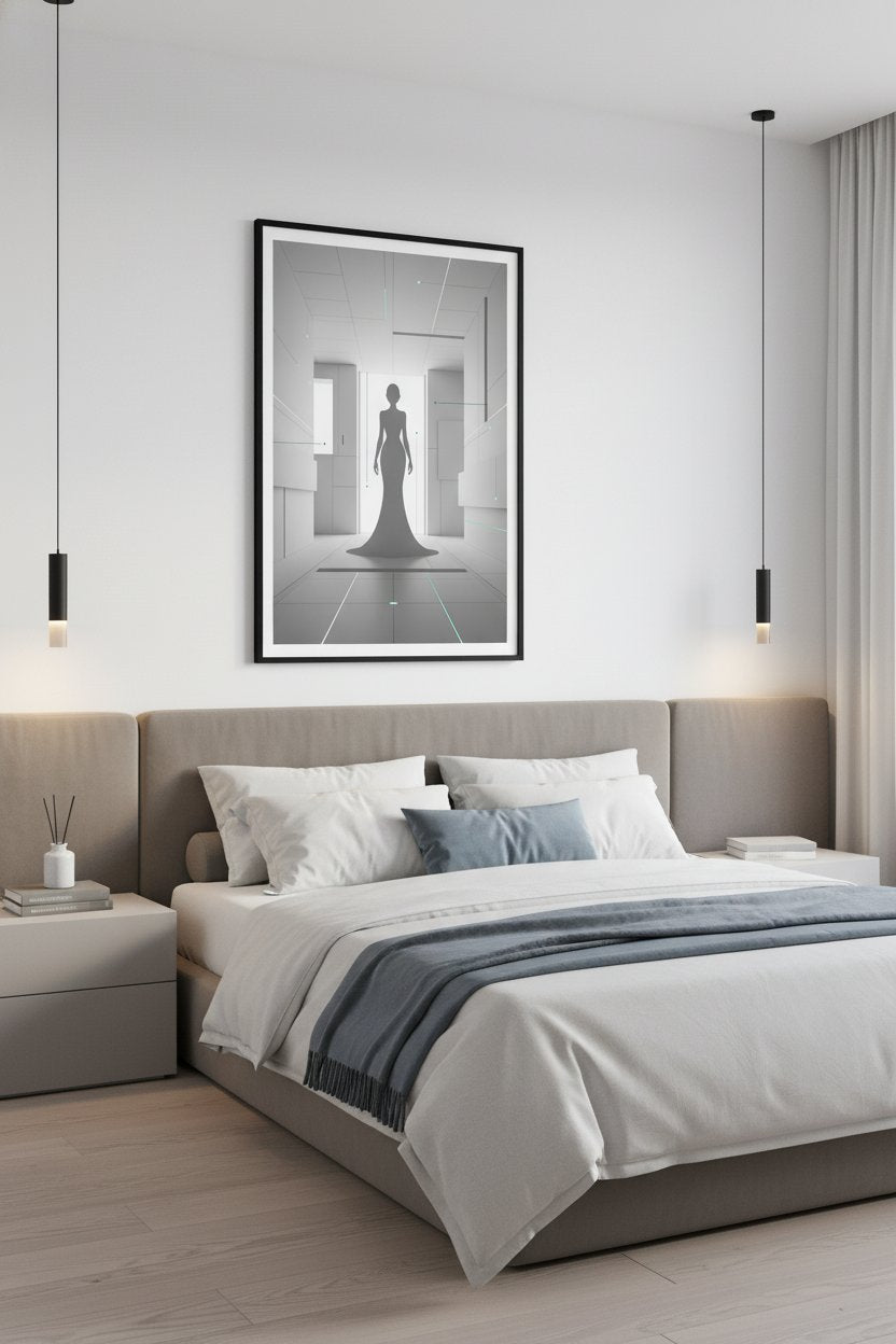 Structural Grace: Modern Silhouette Wall Art wall art room scene 6