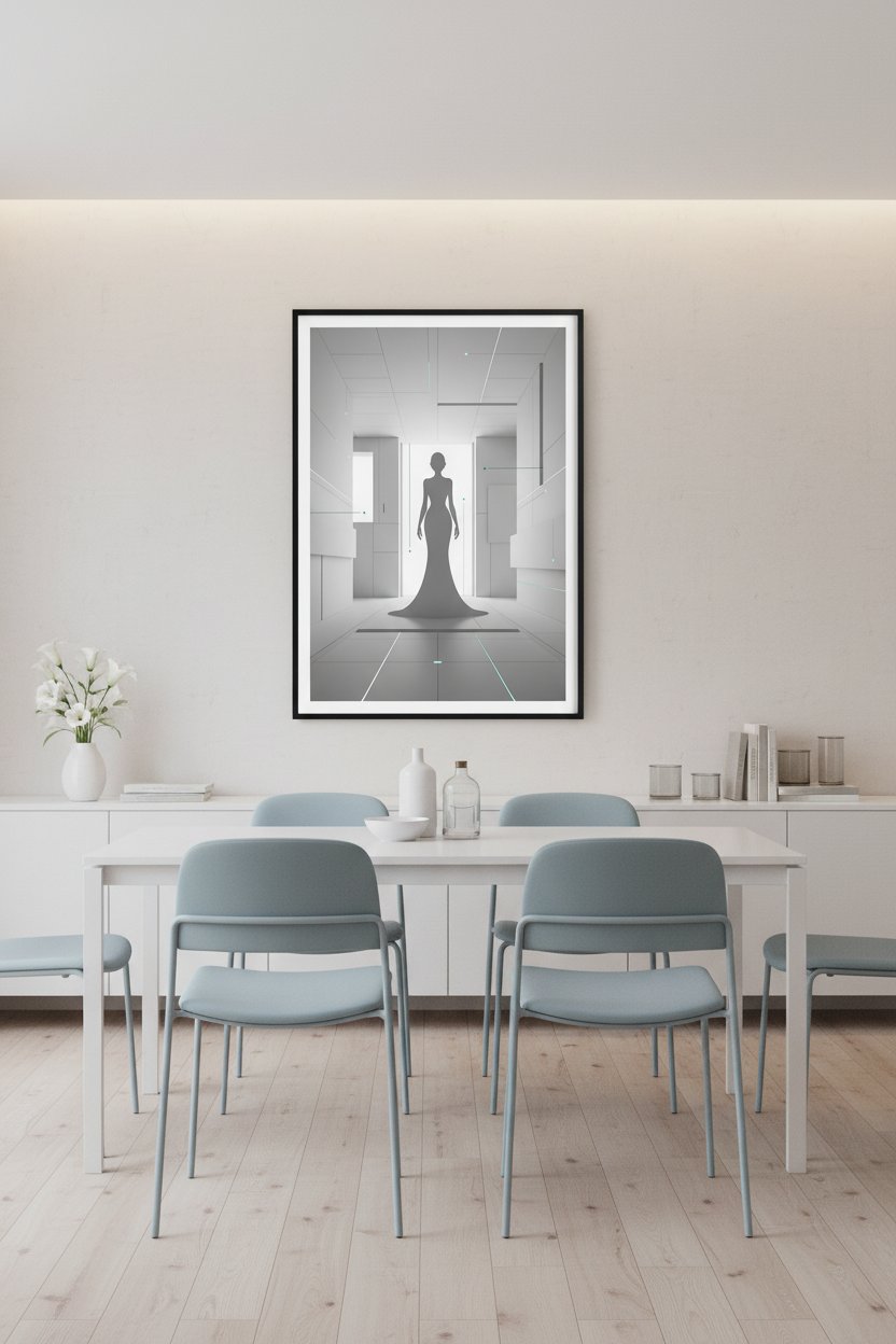 Structural Grace: Modern Silhouette Wall Art wall art room scene 7