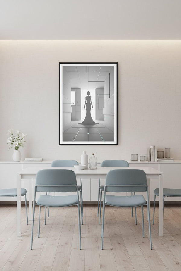 Structural Grace: Modern Silhouette Wall Art wall art room scene 7