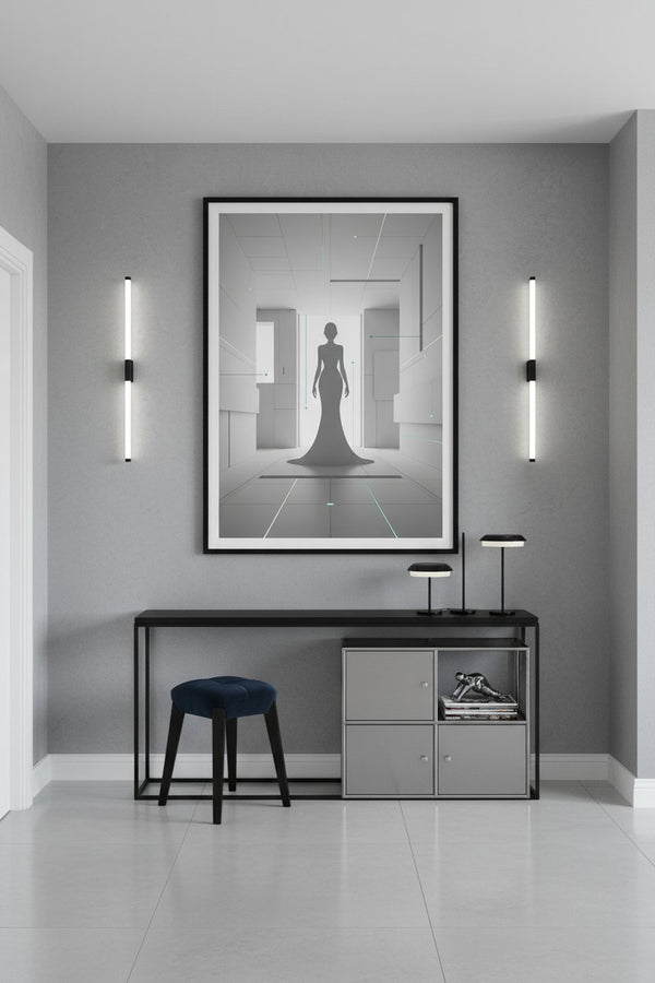 Structural Grace: Modern Silhouette Wall Art wall art room scene 8