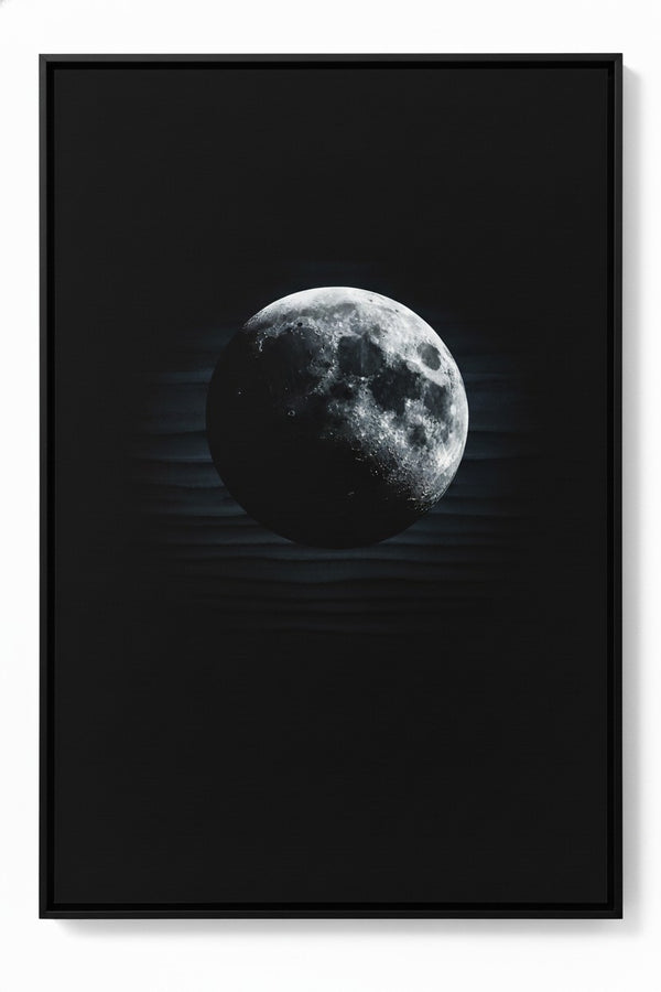 The Lunar Veil: Monochrome Tranquility Art Print main artwork