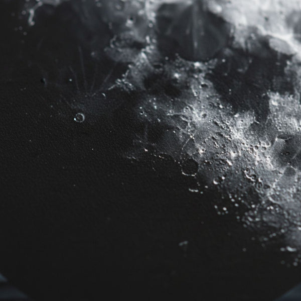 The Lunar Veil: Monochrome Tranquility Art Print detail close up 11