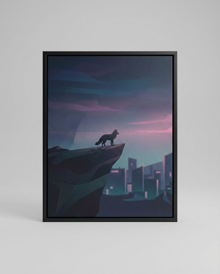 The Twilight Sentinel Fox at Dusk Wall Art