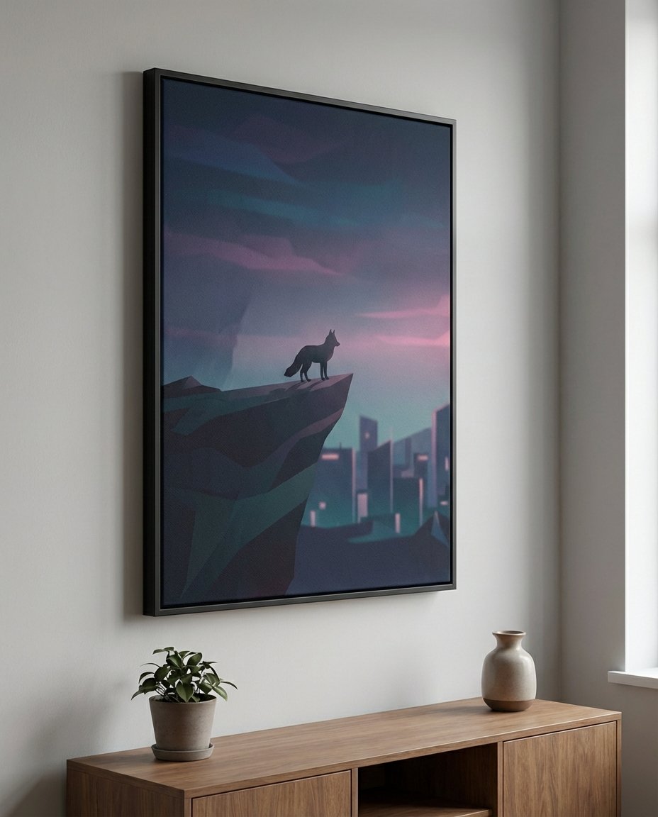 The Twilight Sentinel Fox at Dusk Wall Art