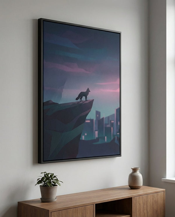 The Twilight Sentinel Fox at Dusk Wall Art