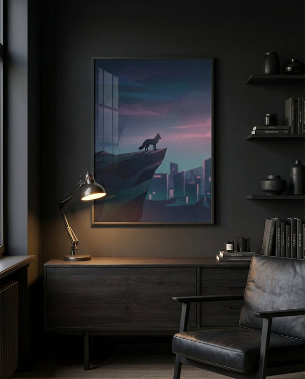 The Twilight Sentinel Fox at Dusk Wall Art