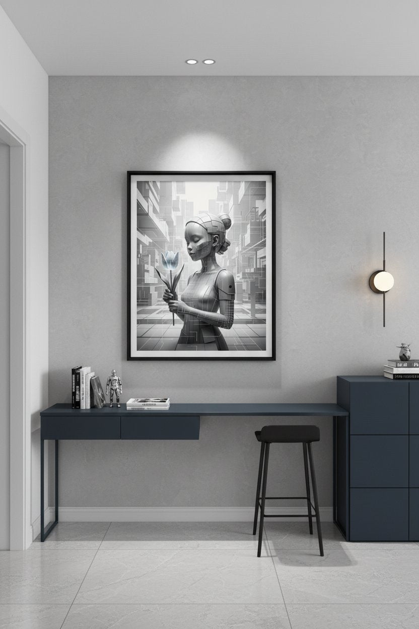 Tulip Form Study: Minimalist Order Print wall art room scene 10
