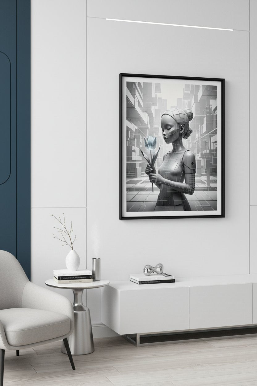Tulip Form Study: Minimalist Order Print wall art room scene 2