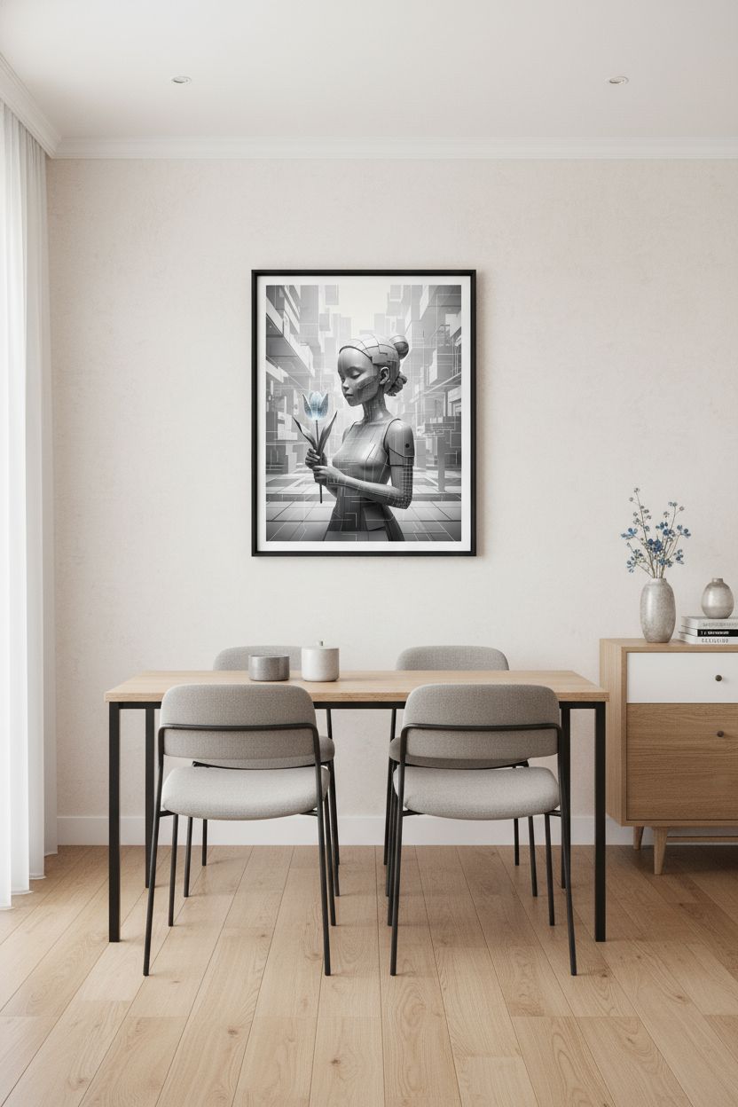 Tulip Form Study: Minimalist Order Print wall art room scene 3