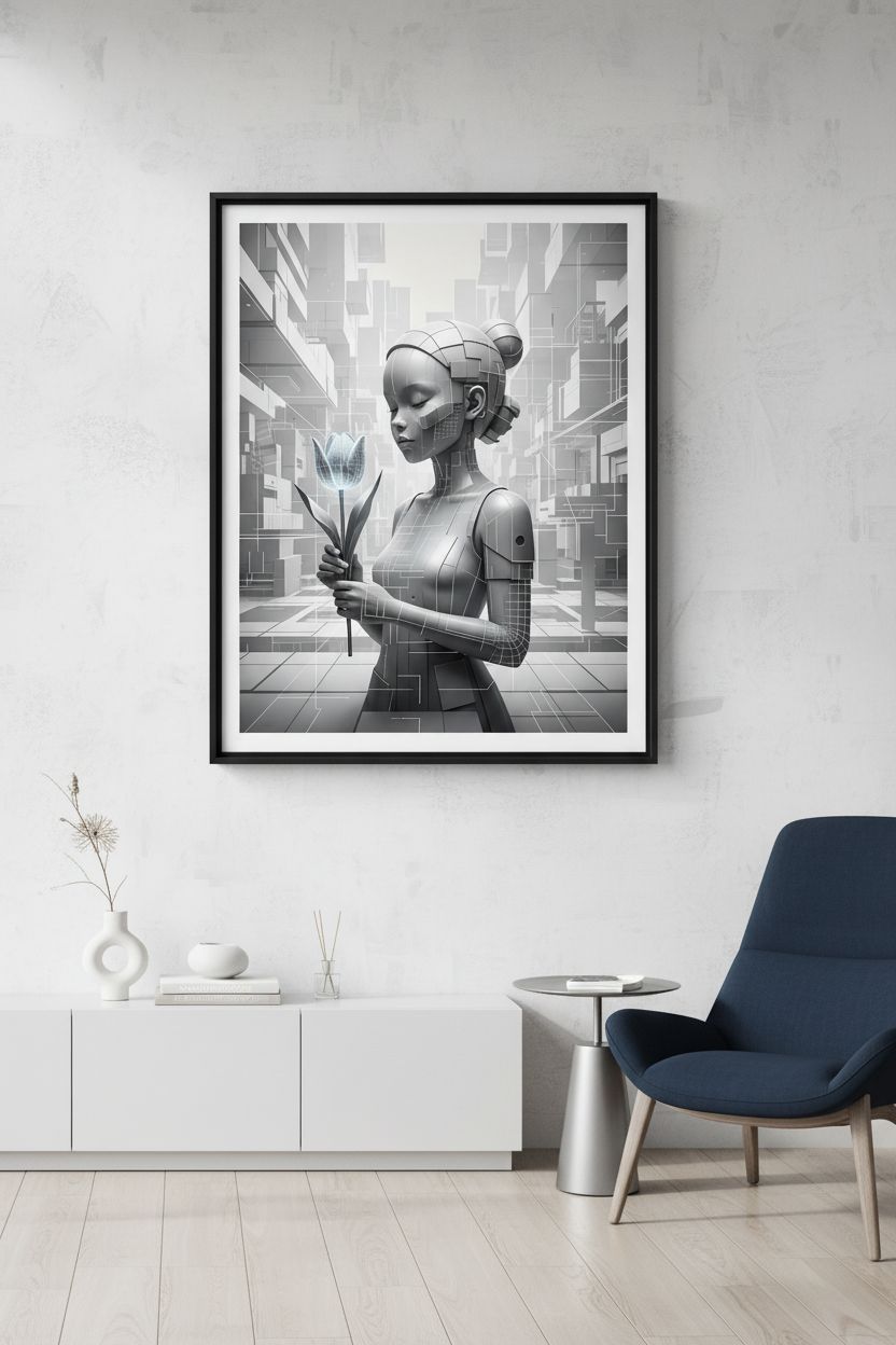 Tulip Form Study: Minimalist Order Print wall art room scene 8