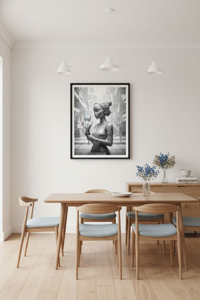 Tulip Form Study: Minimalist Order Print wall art room scene 9