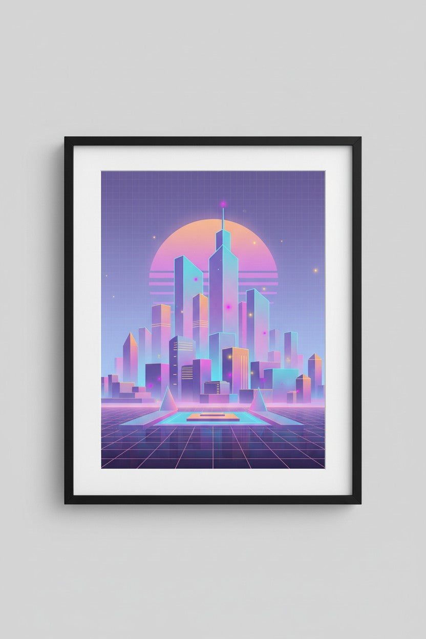 Vaporwave Dawnscape: Urban Neon Reverie main artwork