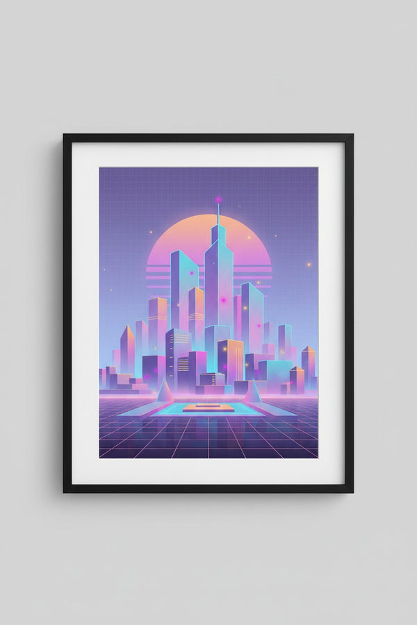 Vaporwave Dawnscape: Urban Neon Reverie main artwork